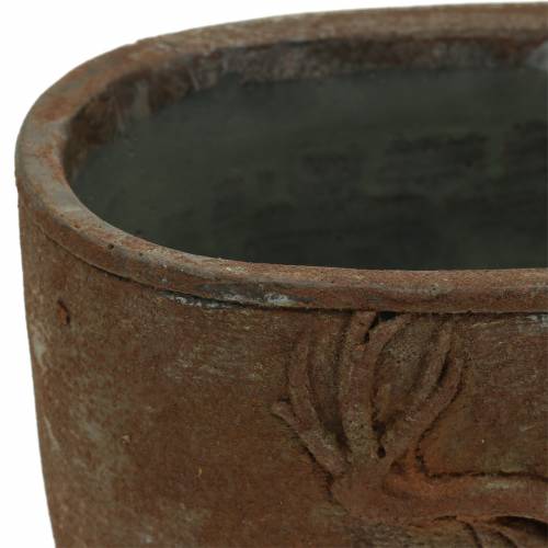 Floristik24 Vaso de plantas com pátina de ferrugem com cabeça de veado 24cm x 14cm Alt.13cm