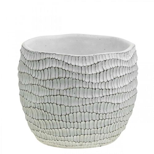 Plantador de concreto branco vintage favo de mel decorativo vaso H15cm Ø15cm