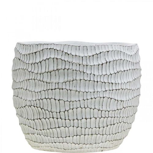 Itens Plantador de concreto branco vintage favo de mel decorativo vaso de flores H15cm Ø15cm