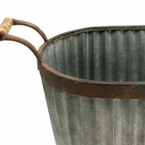Floristik24 Plantador com alças de metal oval 45/50/60cm conjunto de 3