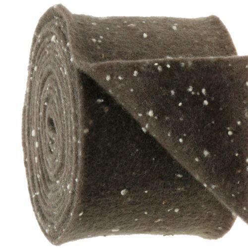 Floristik24 Pot tape fita de feltro marrom com bolinhas 15cm x 5m