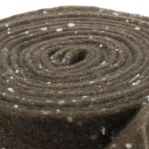 Floristik24 Pot tape fita de feltro marrom com bolinhas 15cm x 5m
