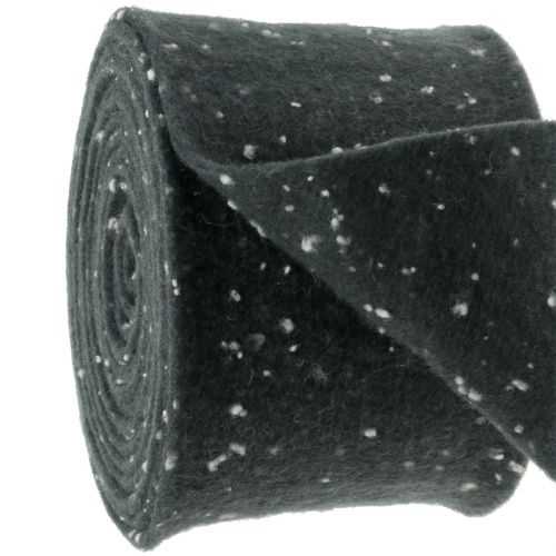 Floristik24 Pot tape fita de feltro cinza com bolinhas 15cm x 5m