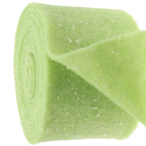 Floristik24 Pot tape fita de feltro verde com bolinhas 15cm x 5m