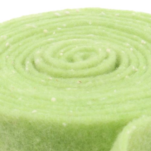 Floristik24 Pot tape fita de feltro verde com bolinhas 15cm x 5m