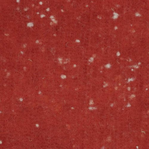 Floristik24 Fita de feltro vermelho com bolinhas, fita deco, fita de pote, feltro de lã vermelho ferrugem, branco 15cm 5m