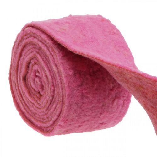 Floristik24 Fita de feltro, fita adesiva, feltro de lã rosa, laranja manchado 15cm 5m