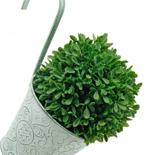 Floristik24 Vaso de flores para pendurar vaso de plantas com aspecto vintage verde branco lavado Ø11,5cm