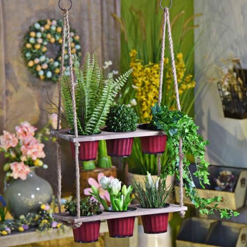 Suporte para vaso de flores pendurado cesta rústica 50,5 × 20 × 100 cm