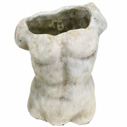 Floristik24 Vaso para plantas torso masculino cinza 19 × 13,5cm Alt.28cm