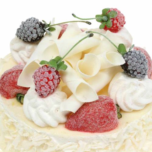 Floristik24 Bolo de creme artificial com bagas Ø15cm Alt.11,5cm