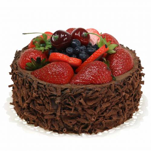 Floristik24 Bolo de creme de chocolate artificial Ø15cm H11.5cm