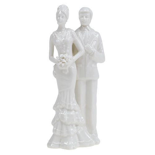 Floristik24 Bolo figura noivos branco 17cm