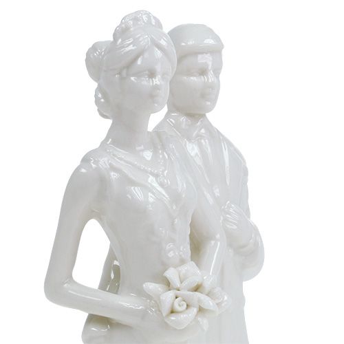 Floristik24 Bolo figura noivos branco 17cm