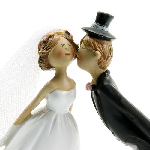 Floristik24 Bolo de noiva e noivo se beijando 18cm