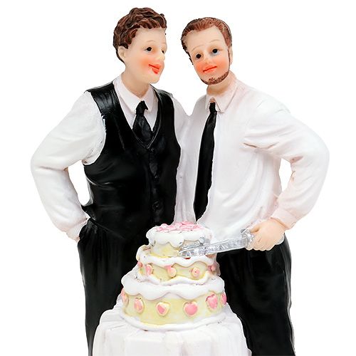Itens Figura bolo casal masculino com bolo 16,5cm