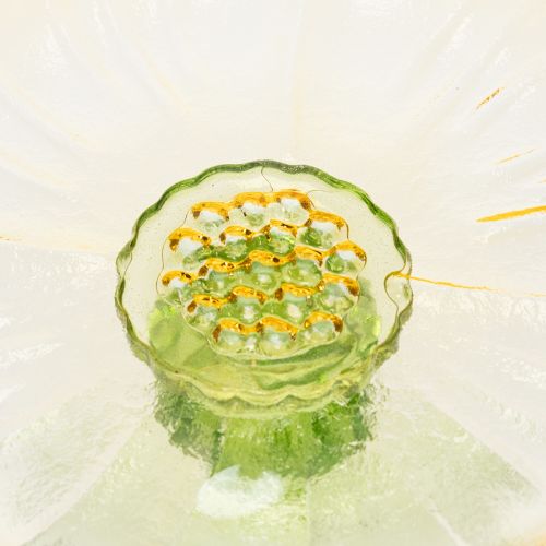 Itens Prato decorativo de vidro com pé, com desenho floral, ideal para apresentações festivas, 15 cm