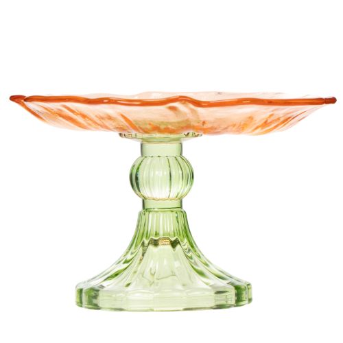 Itens Prato decorativo de vidro com pé, com design floral, para decoração de mesa elegante e decoração de verão, 15 cm