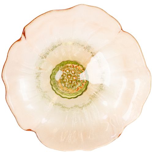 Itens Prato decorativo de vidro com pé, com design floral, para decoração de mesa elegante e decoração de verão, 15 cm