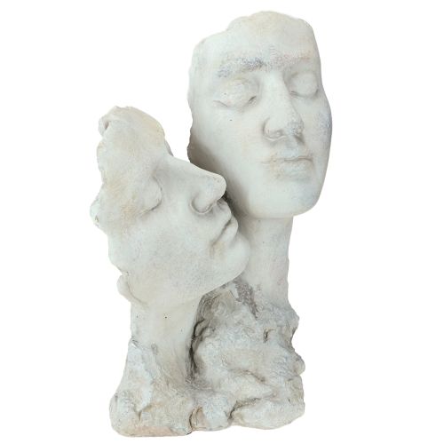 Busto de casal sonhador em pedra fundida, amantes, altura 29,5 cm