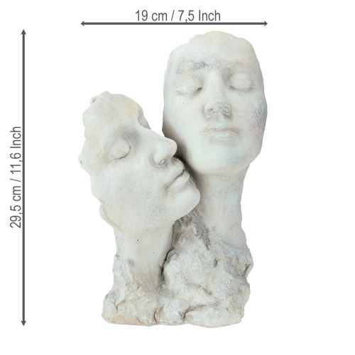 Itens Busto de casal sonhador em pedra fundida, amantes, altura 29,5 cm