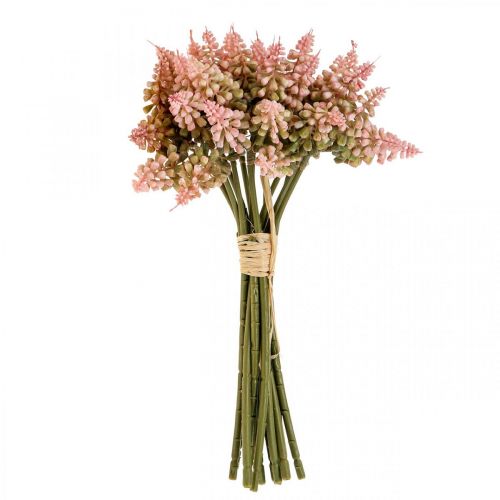 Floristik24 Jacinto de uva jacinto artificial rosa 28 cm 12 unidades em cacho