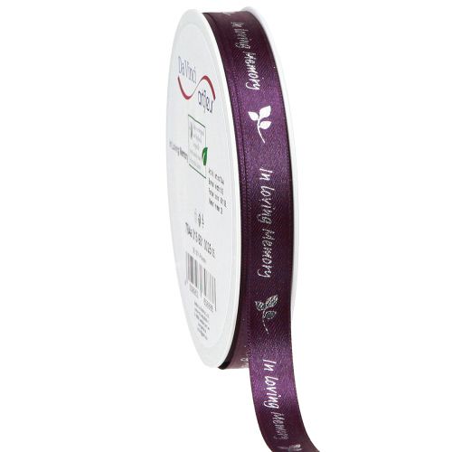 Itens Fita de Luto em Prata Roxa In Loving Memory 15mm 25m