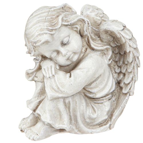 Itens Figura decorativa de anjo de luto sentado creme 6,5×5×7,5cm 2 peças