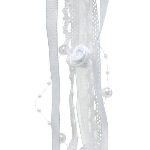 Floristik24 Apanhador de sonhos coração branco 55 cm 2 unidades