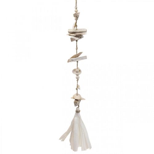 Guirlanda Marítima Decoração de Madeira Flutuante Decoração de Parede Branca 50cm