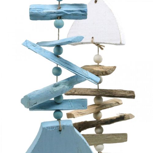 Floristik24 Decoração marítima de peixe de madeira flutuante para pendurar conjunto de 30 cm de 2 peças