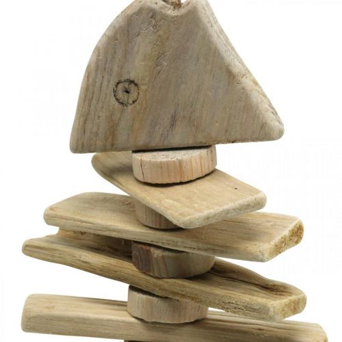 Floristik24 Madeira flutuante de peixe natureza, decoração marítima para pendurar, espinha de peixe L38cm