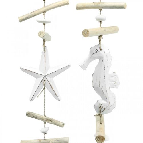 Floristik24 Decoração marítima guirlanda decoração de janela de madeira flutuante 72/78 cm conjunto de 2