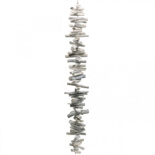 Guirlanda Driftwood Maritime Deco Madeira Lavada Branco 80cm