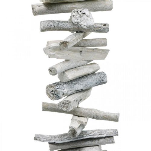 Floristik24 Guirlanda Driftwood Maritime Deco Madeira Lavada Branco 80cm