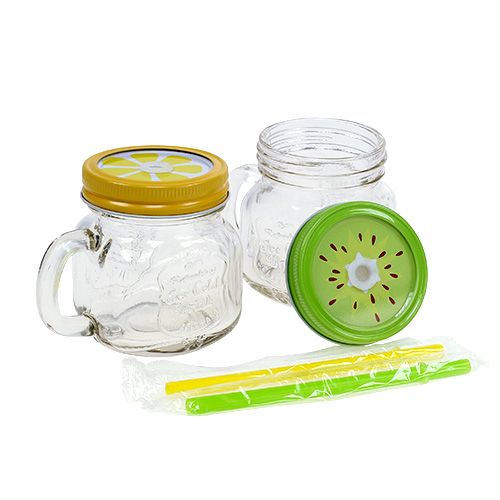 Floristik24 Copo de bebida com tampa Ø7cm Alt.9cm 2pçs