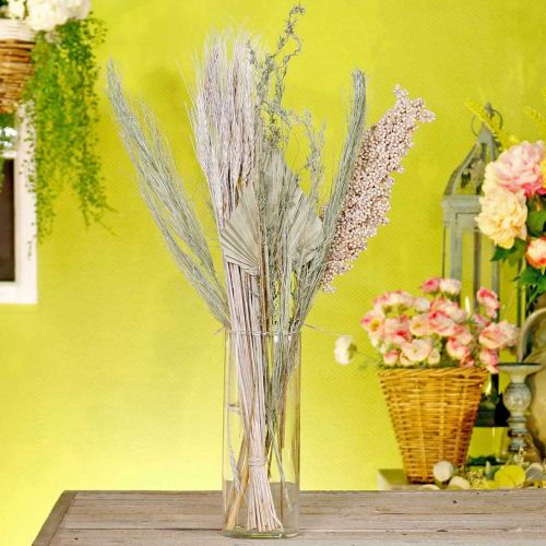 Floristik24 Flores secas mistura exótica de branco com natureza, mistura de flora seca