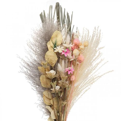 Floristik24 Buquê de flores secas Rosa Boho Decoração seca descolorida 80cm 140g