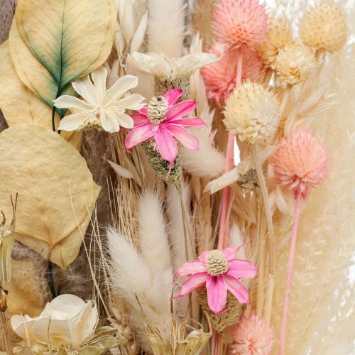Buquê de flores secas Rosa Boho Decoração seca descolorida 80cm 140g
