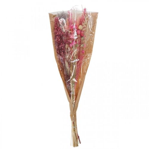 Floristik24 Buquê de flores secas rosa branco phalaris masterwort 80cm 160g
