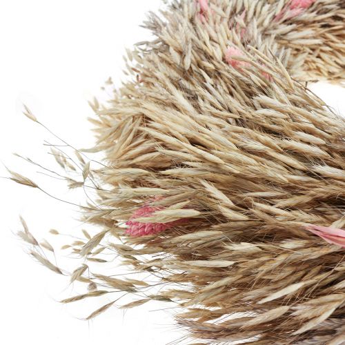 Floristik24 Coroa seca coroa de aveia phalaris rosa natural Ø44cm
