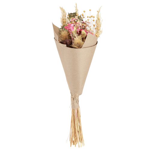 Floristik24 Buquê seco lótus linho cardo creme rosa 50cm 100g