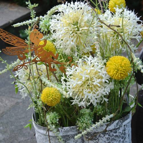 Floristik24 Baquetas Craspedia Amarelo Flor de Jardim Artificial Flores de Seda 15pcs