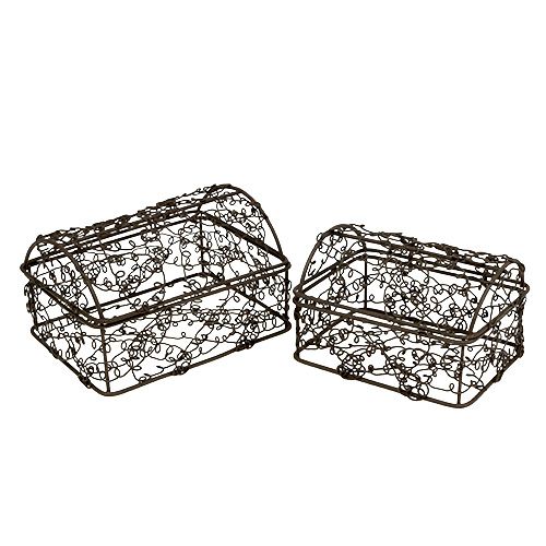 Floristik24 Arame no peito 7,5 cm x 10 cm / 9 cm x 12 cm marrom conjunto de 2