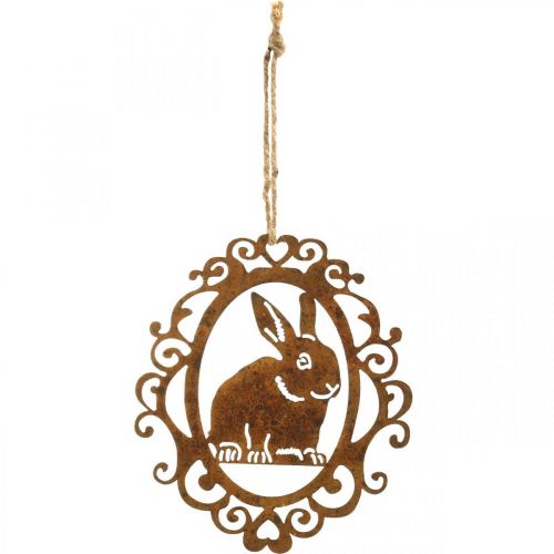 Floristik24 Coelhinho para pendurar pátina decoração de Páscoa coelhinho da Páscoa em metal A20cm