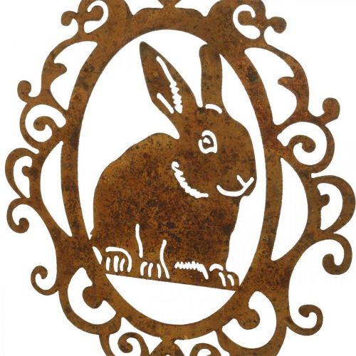 Floristik24 Coelhinho para pendurar pátina decoração de Páscoa coelhinho da Páscoa em metal A20cm