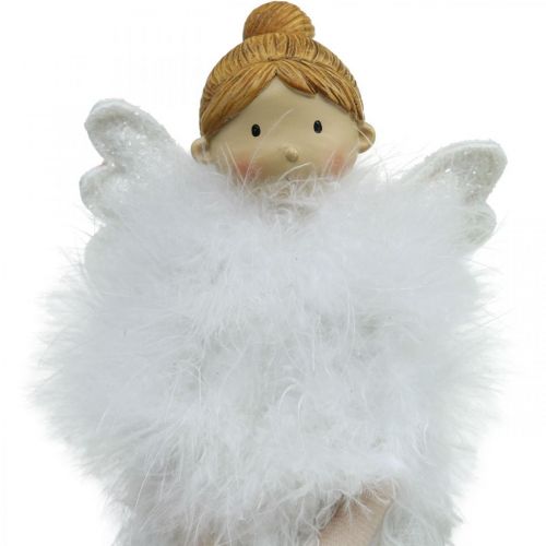 Anjo de Natal de porta, Figura de anjo H38cm Branco