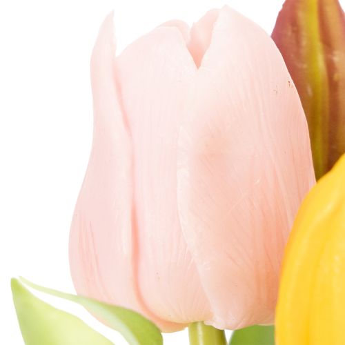 Itens Tulipas artificiais, decoração rústica de primavera para qualquer vaso de mesa, 30 cm, conjunto de 7 peças.