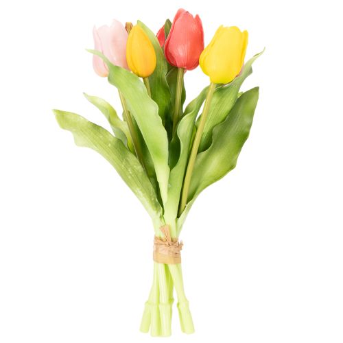 Itens Tulipas artificiais, decoração rústica de primavera para qualquer vaso de mesa, 30 cm, conjunto de 7 peças.