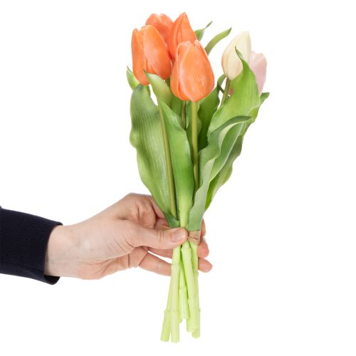 Itens Tulipas artificiais para decoração de primavera, sala de estar e cozinha, com aparência realista, 30 cm, 7 peças.